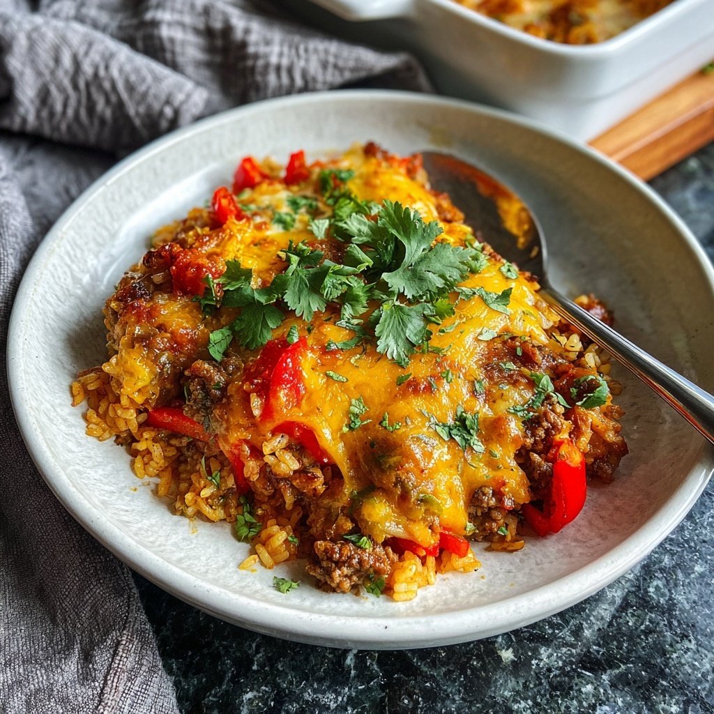 Ground Beef Taco Rice Casserole