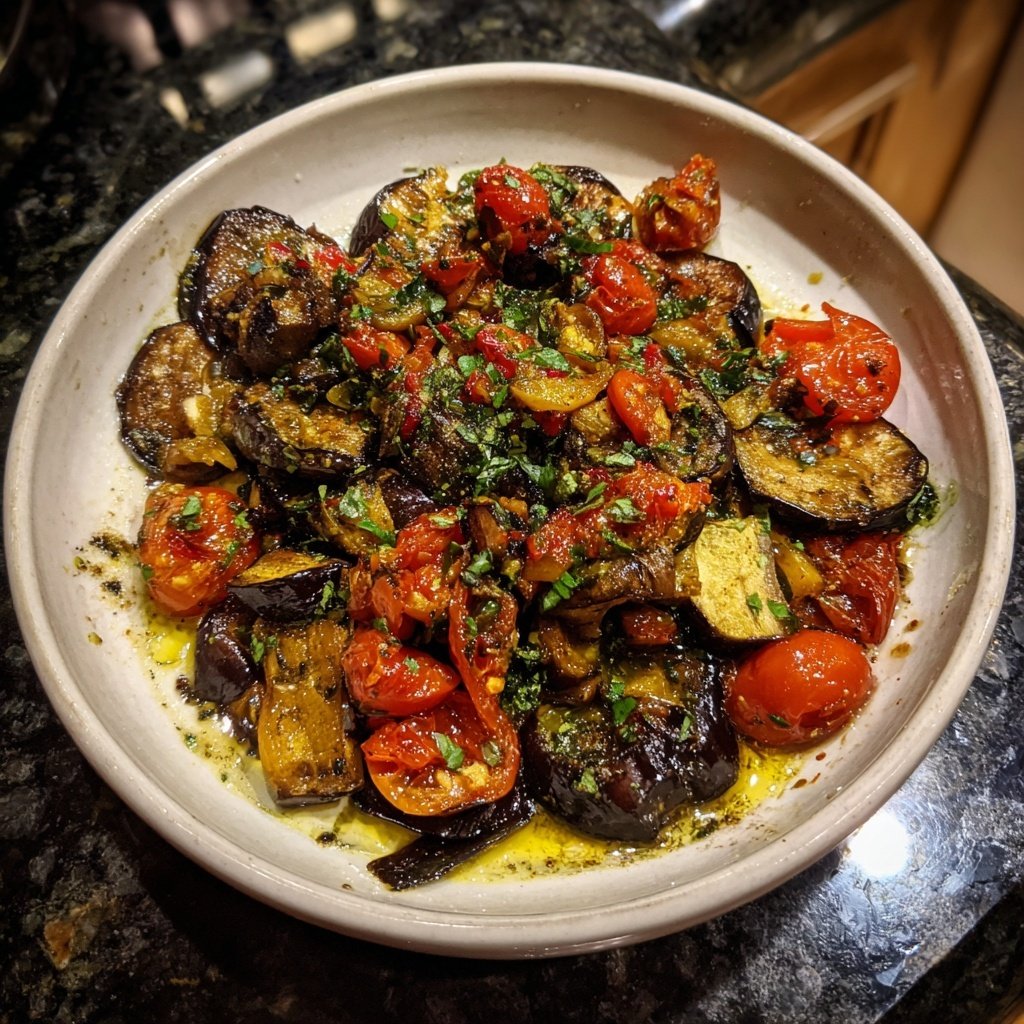 Mediterranean Roasted Eggplant Salad