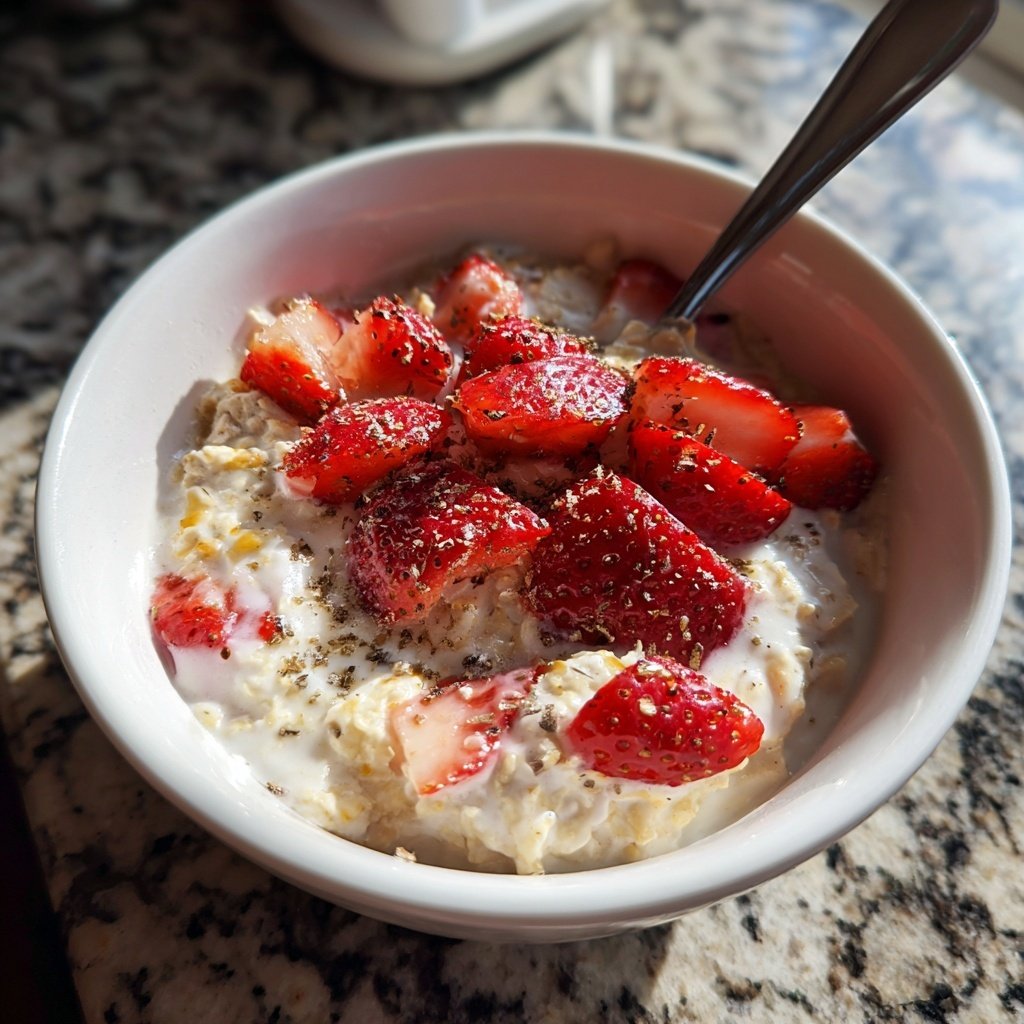 Overnight Oats With Strawberries And Yogurt