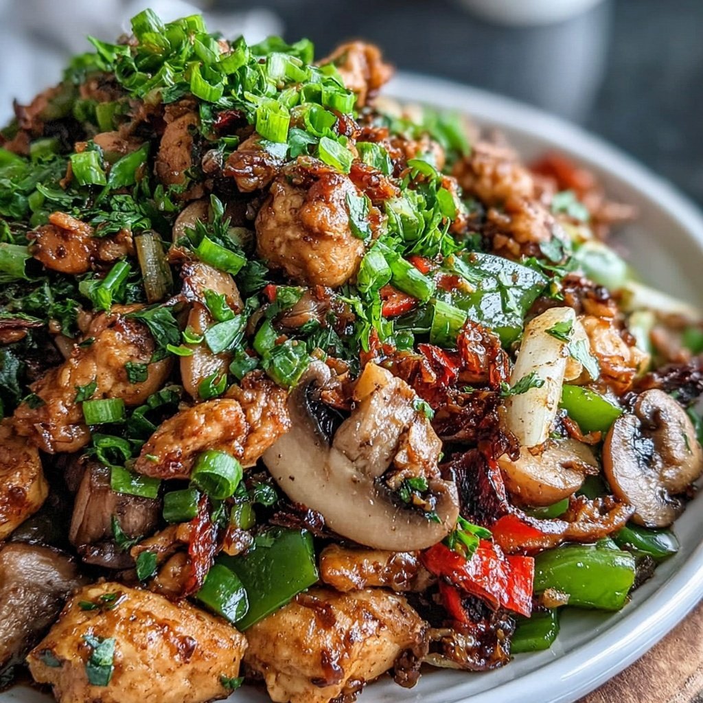 Ground Chicken And Mushroom Stir Fry