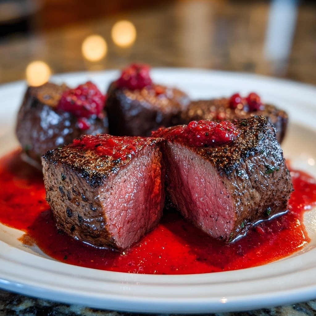 Beef Medallions with Raspberry Sauce