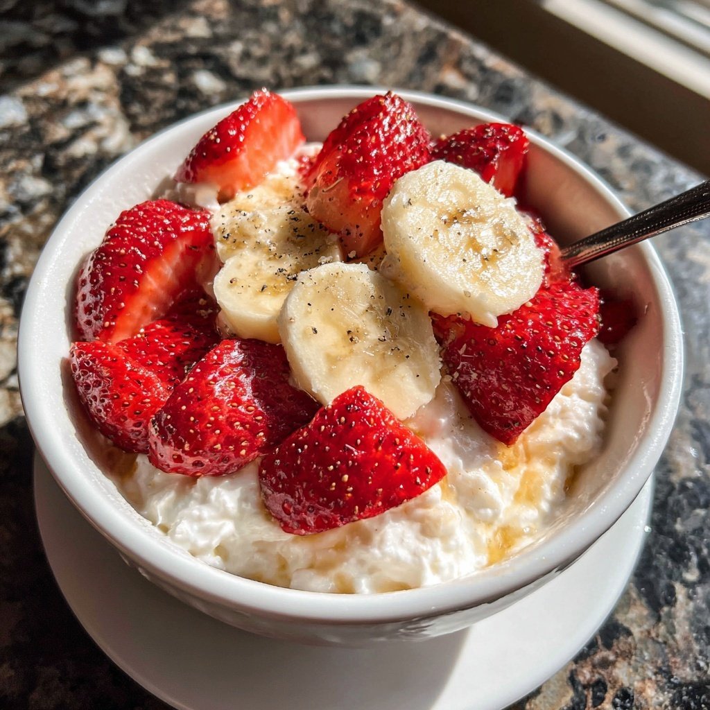 Strawberry Banana Cottage Cheese Bowl
