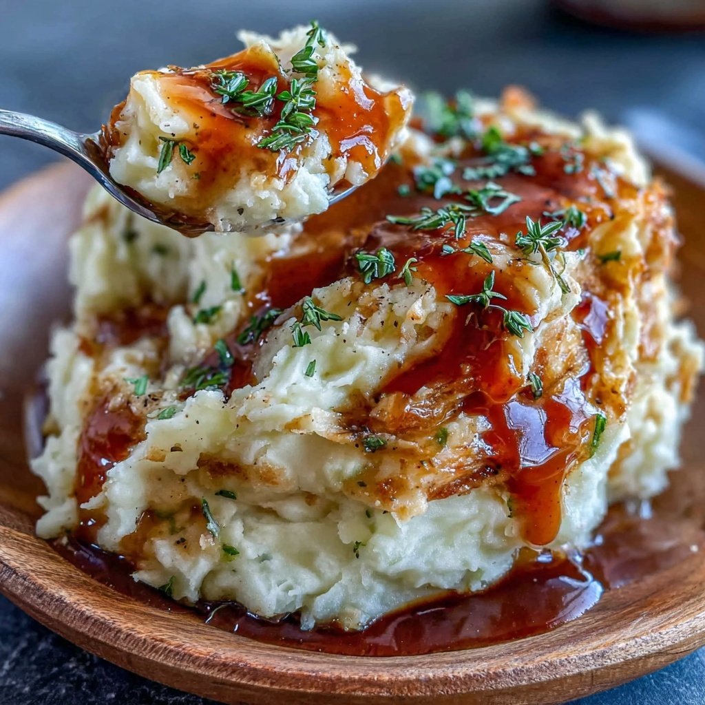 Mashed Potatoes With Creamy Chicken Gravy
