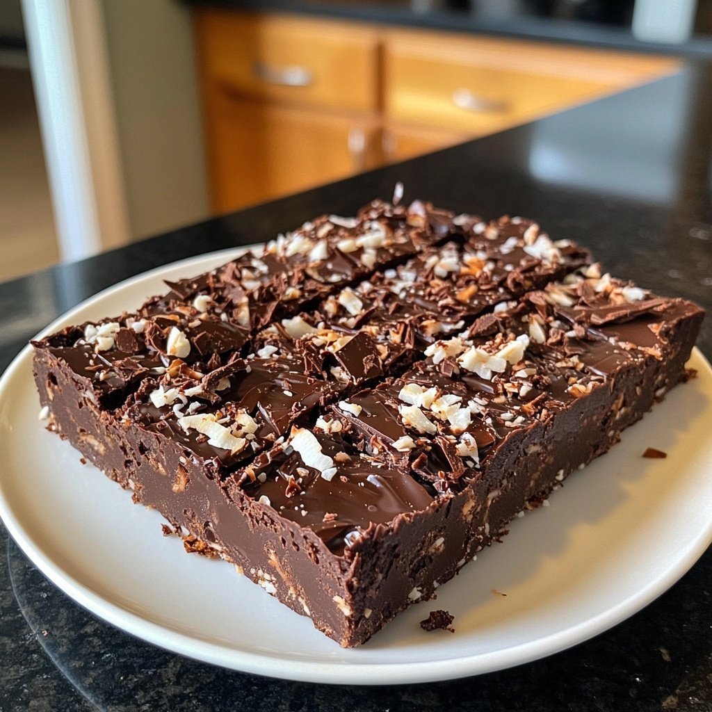 Chocolate Coconut Fudge Bars