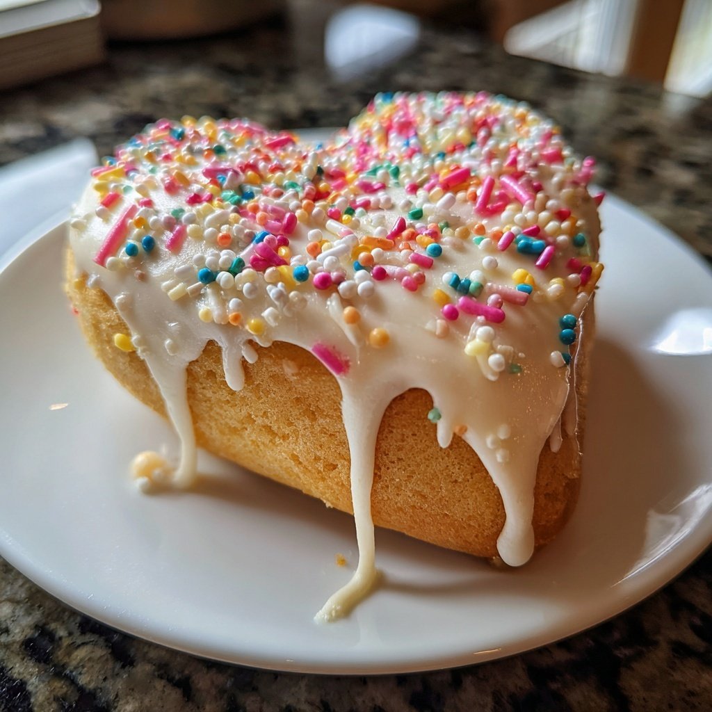 Mini Heart Cake with Vanilla Bean Frosting