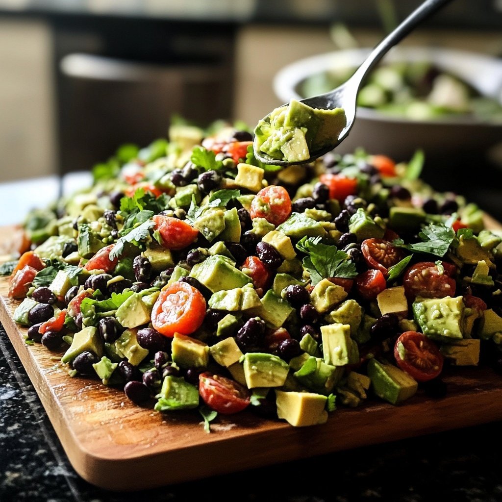 Healthy Lunch Avocado Bean Salad