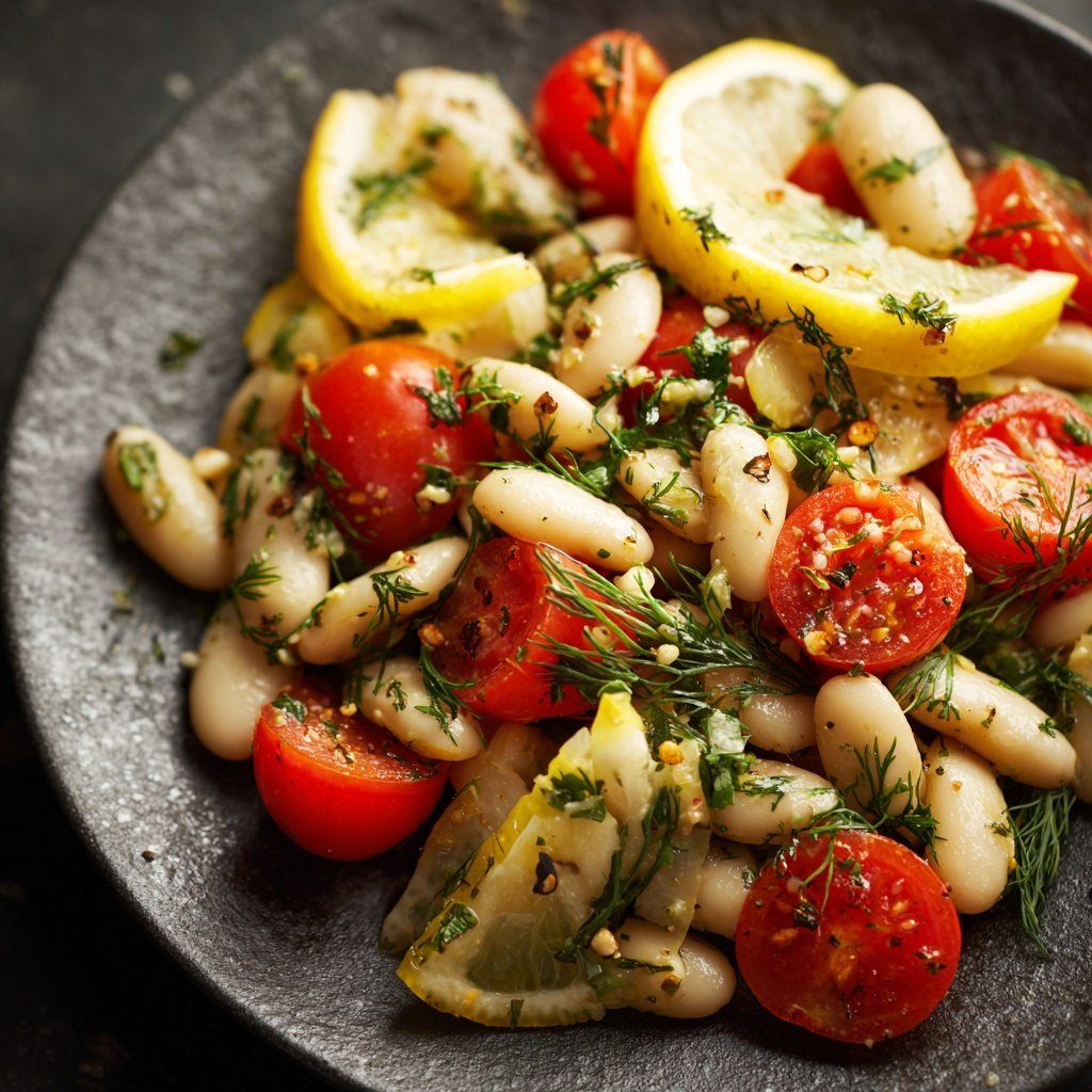 Healthy Lunch Lemon Dill White Bean Salad