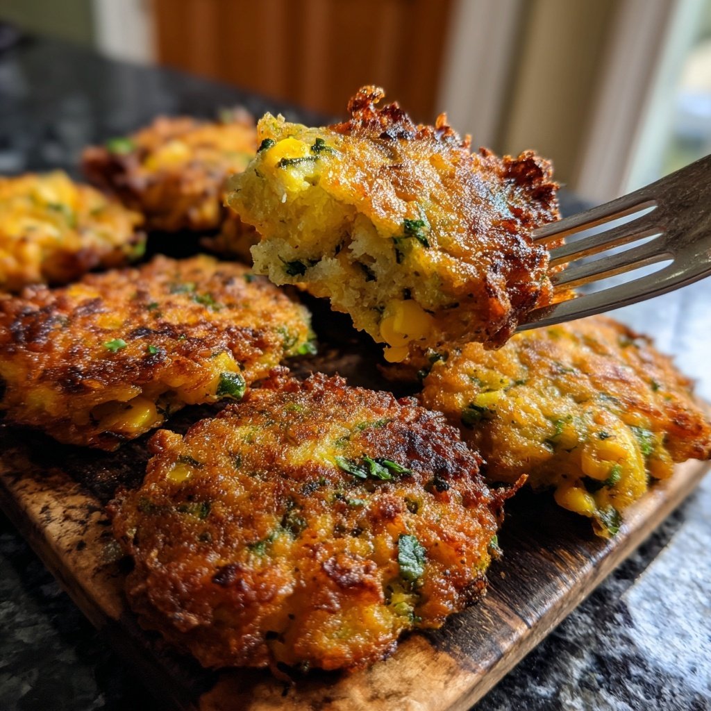 Baked Sweet Corn Veggie Fritters