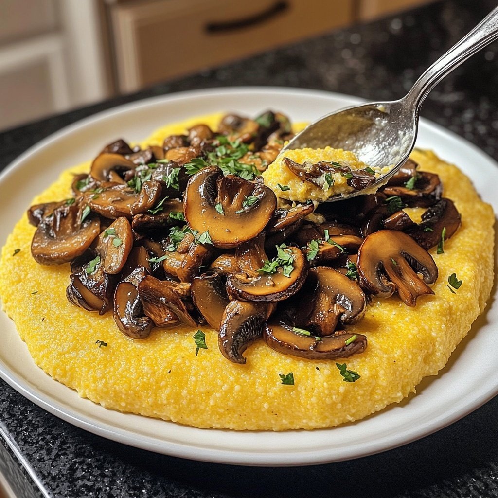 Romantic Creamy Polenta with Mushrooms