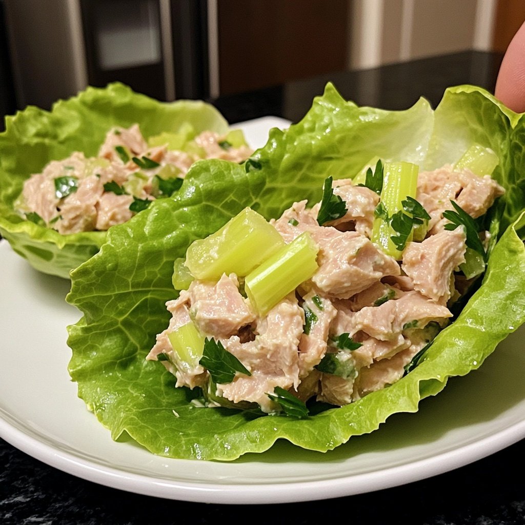 Simple Tuna Salad Lettuce Wrap Lunch