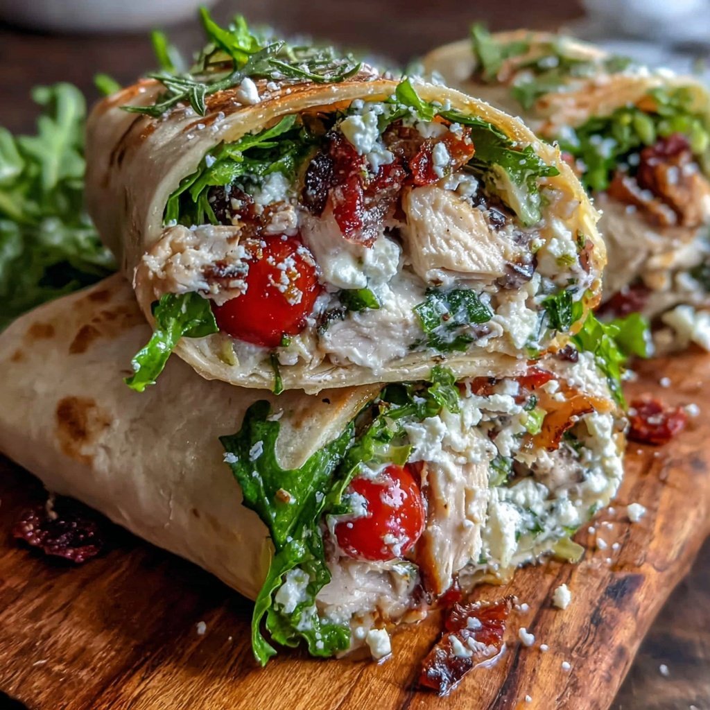 Easy Healthy Mediterranean Chicken Wrap