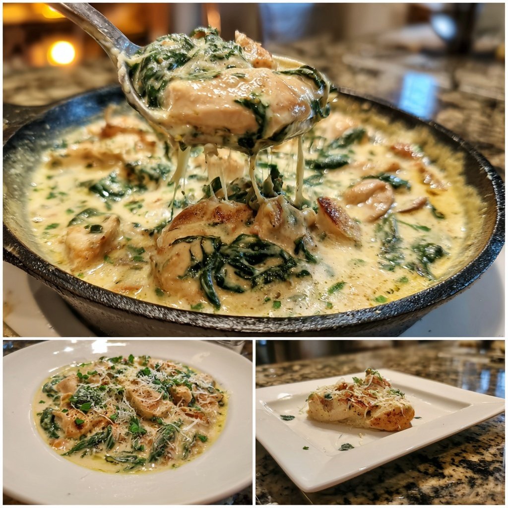 Creamy Chicken And Spinach Skillet