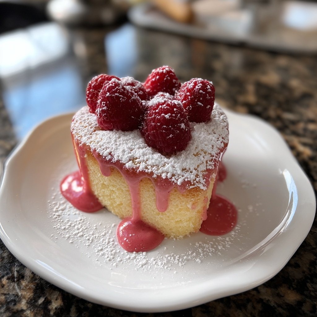 Mini Heart Cake with Raspberry Cream
