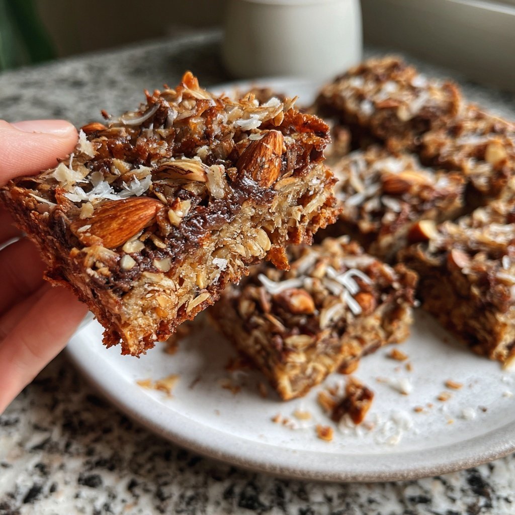 Chocolate Almond Coconut Energy Squares