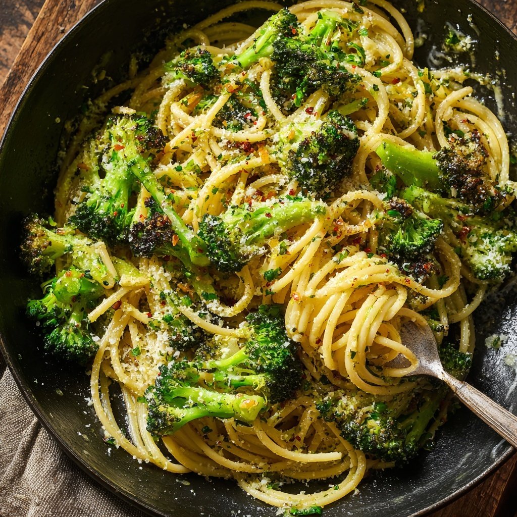 Roasted Broccoli Veggie Pasta