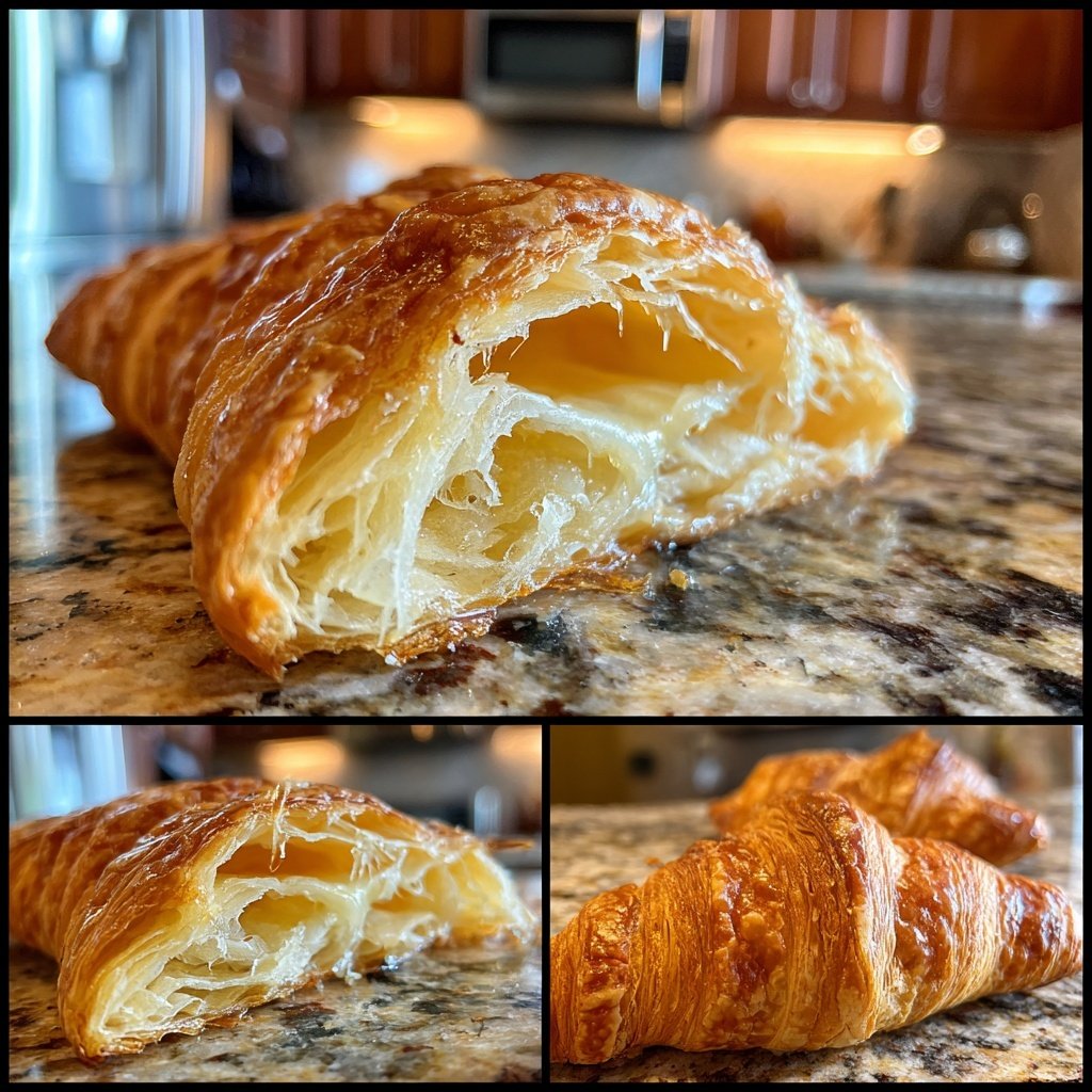 Flaky Breakfast Croissants With Butter
