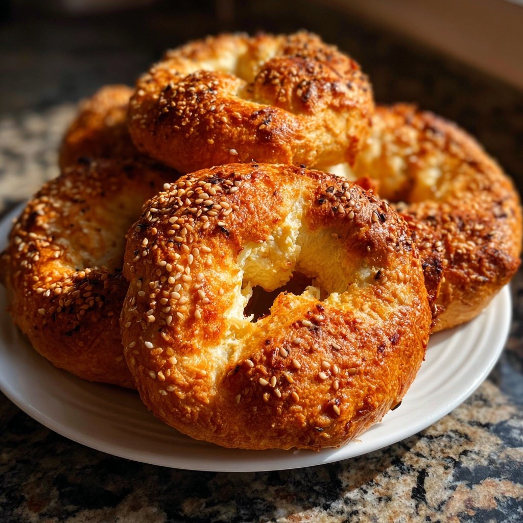 Baked Yogurt Bagels Without Yeast